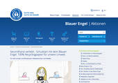 Engagement für Recyclingpapier: auf der Website des „Blauen Engel“ gibt es kostenloses Infomaterialien dazu. (Bild: screenshot Website Blauer Engel)