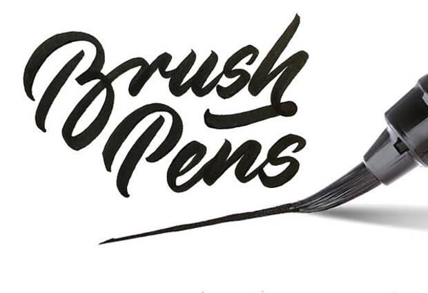 Für effektvolles Brush-Lettering: Der „Pentel Pocket Brush“ mit feiner Pinselspitze