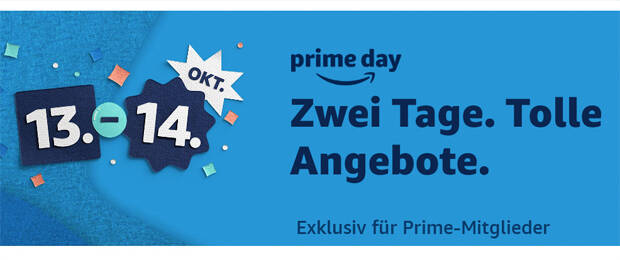Amazon bestätigt nun seinen Prime Day mit vielen Sonderangeboten für den 13. und 14. Oktober. (Bild: Screenshot amazon.de)