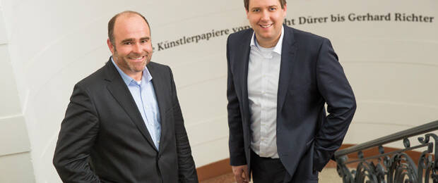 Hariolf Koeder, Geschäftsführer Reflex (links) und Alexander Stern, Geschäftsführer Schoellershammer