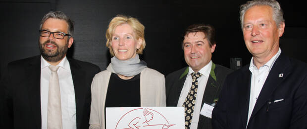 Die Prisma-Aufsichtsratsmitglieder Mark Böhm, Christian Bäck und Birgit Lessak sowie Vorstand Michael Purper