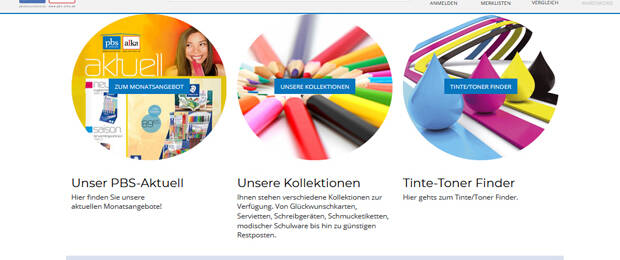 Viele Funktionen und neue Features: Der Geschäftskunden-Shop von PBS Deutschland. (Bild/Screenshot: PBS Deutschland)