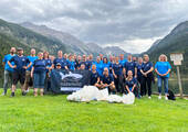 Das Pilot-Team beim gemeinsamen Müllsammeln am World Cleanup Day im September 2022.