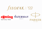 Gemeinsamer Vertrieb: Filofax ergänzt sein Portfolio um die Marken Parker, Waterman und rOtring. (Logos: Hersteller)