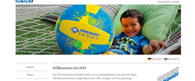 Website von MTS Sportartikel: Das Vertriebsunternehmen aus Oberbayern wird durch einen Verschlüsselungstrojaner erpresst. (Bild: Screenshot Website)