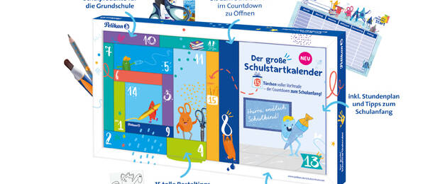 Viel Vorfreude: Mit dem neuen Schulstartkalender möchte Pelikan die Wartezeit auf den ersten Schulstart für die Kinder und ihre Eltern verkürzen. (Bild: Pelikan)