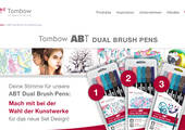 Auf der Tombow-Website können Kunden nun für die Sets der neuen „ABT Dual Brush Pens“ aus verschiedenen Kunstwerken die Cover-Designs auswählen und abstimmen. (Bild: Screenshot tomboweurope.com)