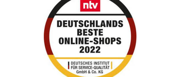 „Deutschlands Beste Online-Shops 2022“: – Verbrauchervotum aus über 64.000 Kundenmeinungen (Quelle: Deutsches Institut für Service-Qualität / ntv)
