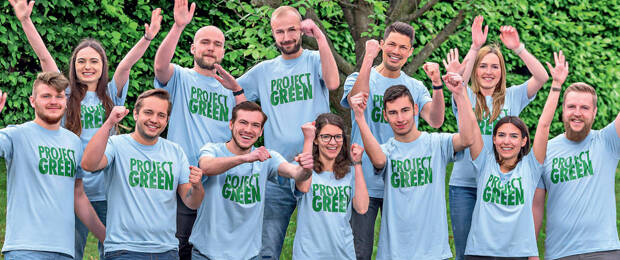 Das „Project Green“-Team freut sich über den Fortschritt im Sinne der Nachhaltigkeit bei Marabu. (Bild: Marabu)