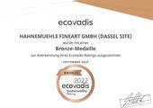 Das EcoVadis-Zertifikat für Hahnemühle.