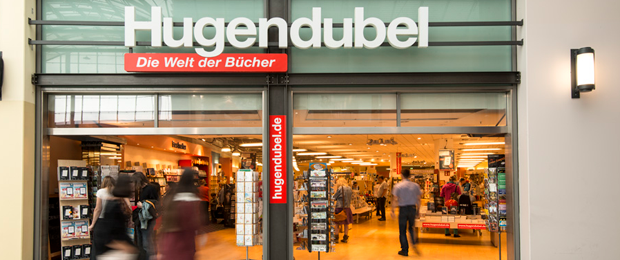 Hugendubel-Standort in Bochum: Zu den rund 90 bestehenden Standorten in Deutschland kommen nun weitere acht Standorte, die von Weltbild übernommen werden. (Bild: Hans Engels)